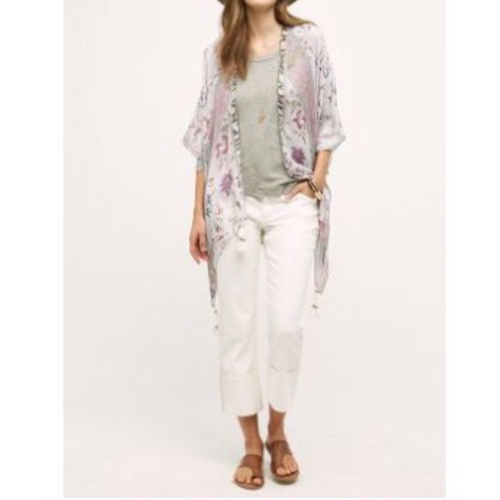 Pilcro Hyphen Mid Rise Cuffed White Denim